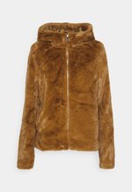 Vero Moda Tall HOODIE SHORT - Veste d'hiver - rubber/marron - ZALANDO.FR