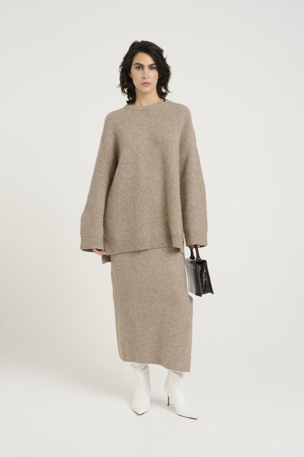 ALPHA LONG SKIRT - Maxi skirt - warm sand2