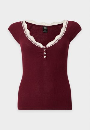 BDG Urban Outfitters, DIANA CAP SLEVE - Βασικό μπλουζάκι - burgundy