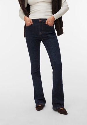 Vero Moda, Flared fit VMFLASH Mid rise - Дънки с широк крачол - dark blue denim