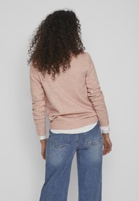 VILA VIRIL V-NECK NOOS - Džemperis - misty rose/melange