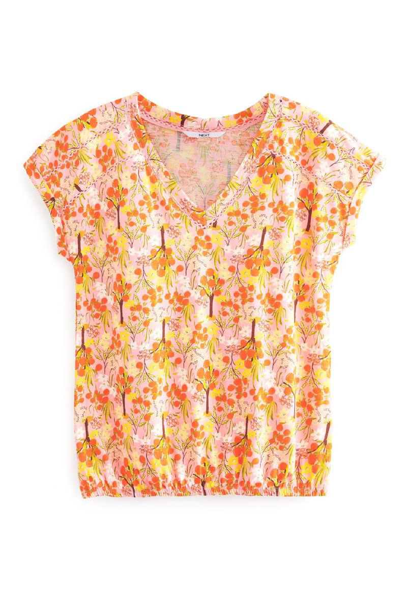 Next T-shirt print donkerroze