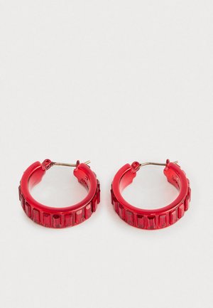 STONE HOOP - Náušnice - red