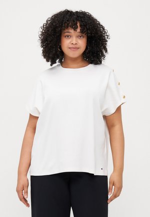 BUTTON TEE - Print T-shirt - ivory