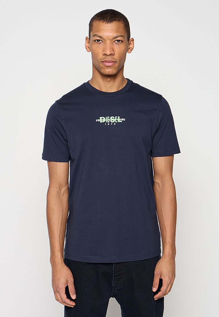 Diesel T-shirt print blauw