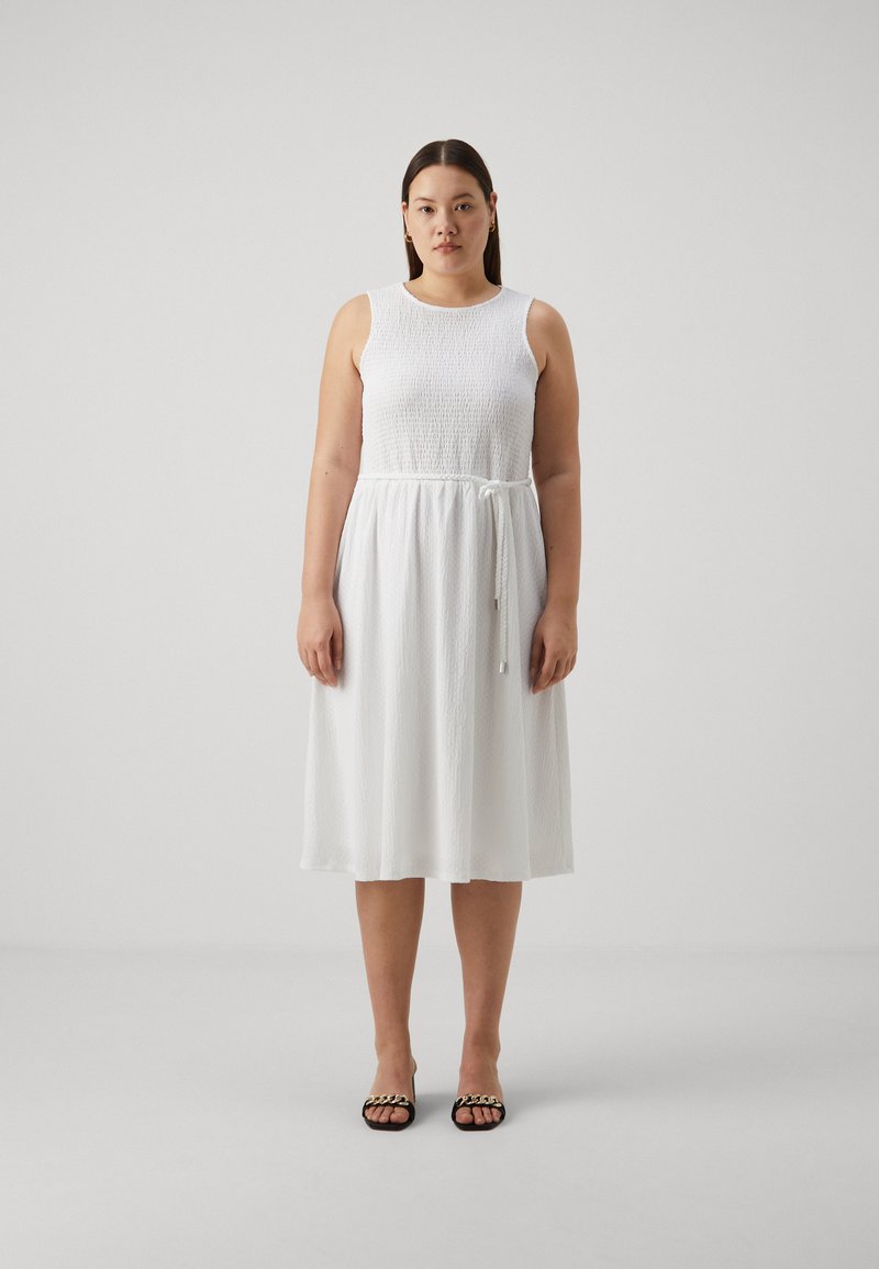 MICHAEL Michael Kors - SMOCKED MIDI DRESS - Day dress - white, Enlarge