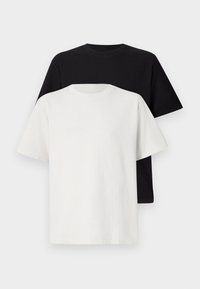 JJEAUSTIN TEE 2 PACK - T-paita - black /antique white