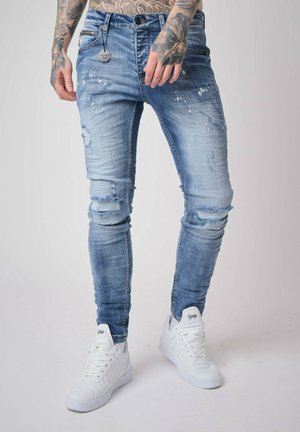 Project X Paris EFFET USÉ ET GRATTÉ - Slim fit jeans - bleu