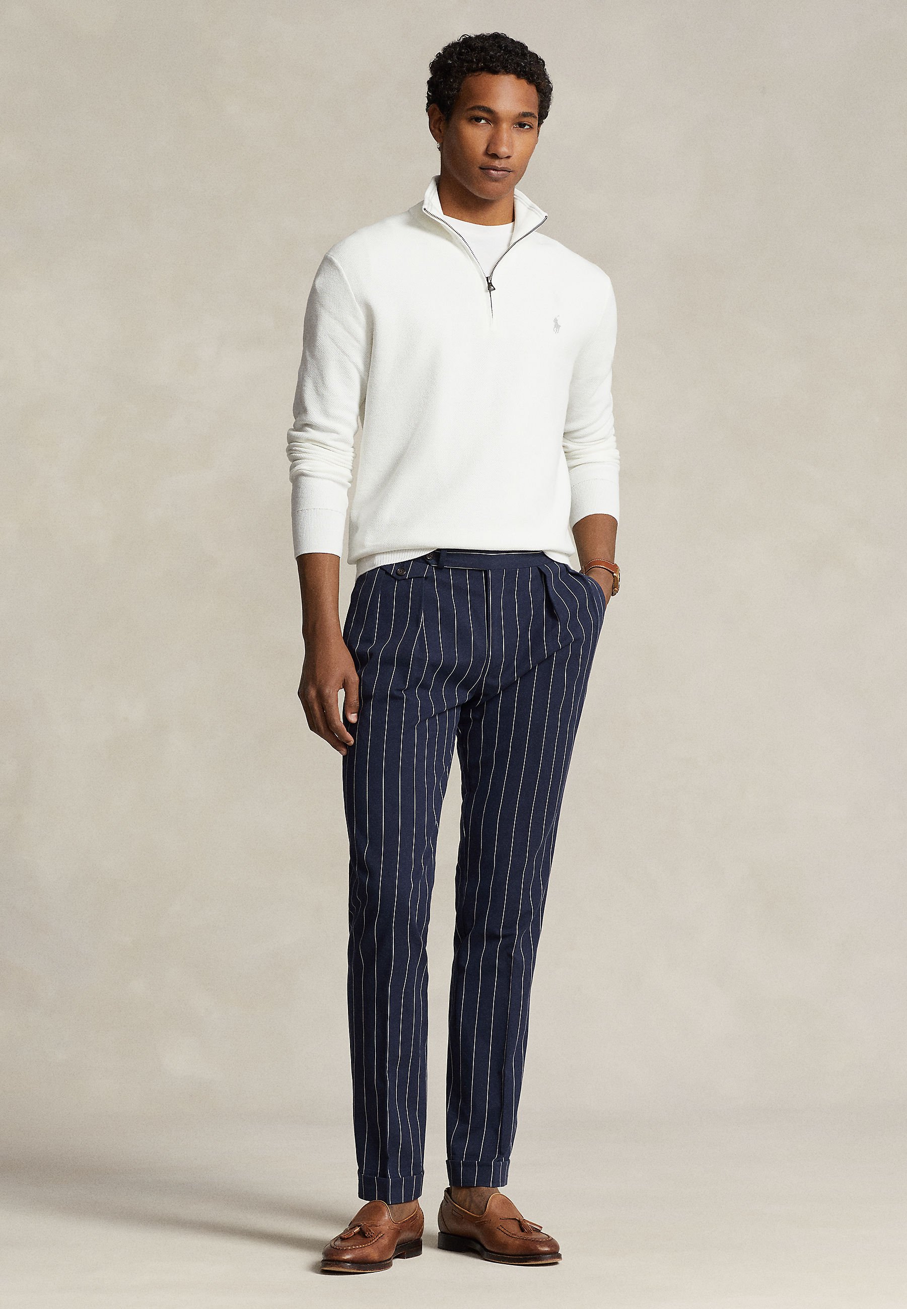 Polo Ralph Lauren MESH KNIT COTTON QUARTER ZIP SWEATER - Pulover