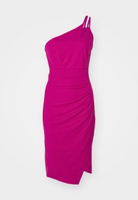 VALENCIA CUT OUT ONE SHOULDER MIDI DRESS - Kokteiļkleita/ballīšu kleita - raspberry