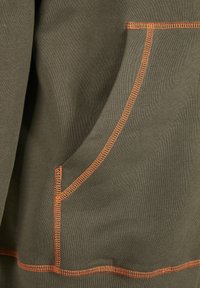Urban Classics CONTRAST FLATLOCK STITCHED  - Felpa con zip - olive/rustred