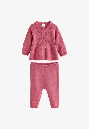 Next, REGULAR FIT - FRILL KNITTED BOW BABY CARDIGAN & LEGGINGS SET 2 PIECE - Strickjacke - pink