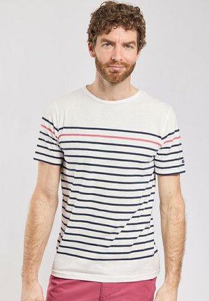 Armor lux, MARINIÈ MANCHES - LÉGER - T-shirt imprimé - blanc marine malaga