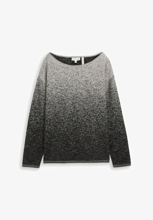 Langärmliger Pullover in verlaufendem Grau mit strukturiertem Finish. Verfügt über einen weiten Ausschnitt und leicht heruntergesetzte Schultern.