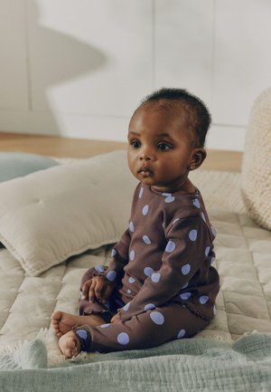 Next, REGULAR FIT - PRINTED RIB TOP AND LEGGING BABY SET 2 PIECE - Top s dlhým rukávom - chocolate brown spot