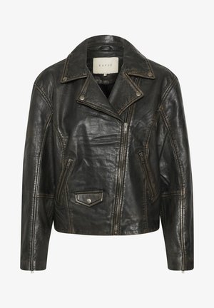 Kaffe KAJANE - Lederjacke - black washed leather