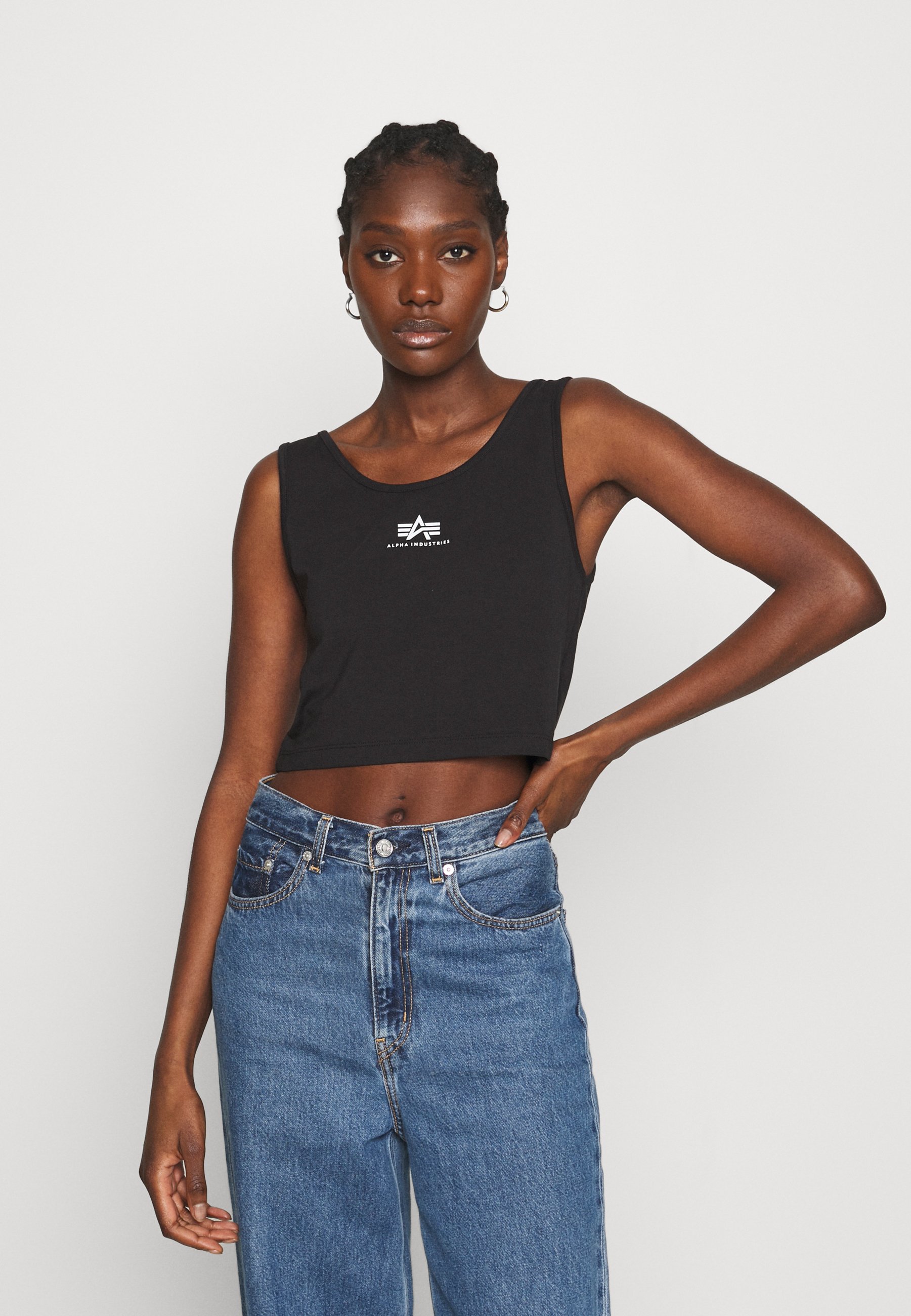 Alpha Industries Basic ML Cropped Tank Top Canottiera da Donna per Il Marchio Pale Peach