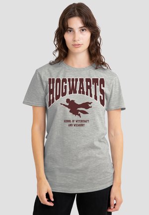 Cotton Soul, HARRY POTTER HOGWARTS FLYING - Print T-shirt - mottled light grey