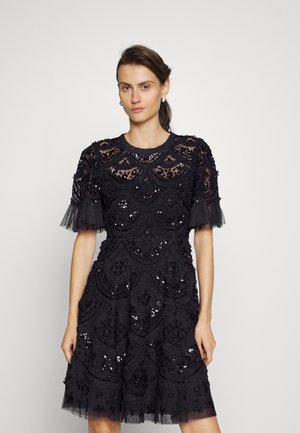 CARMEN RUFFLE MINI DRESS - Cocktail dress / Party dress - graphite
