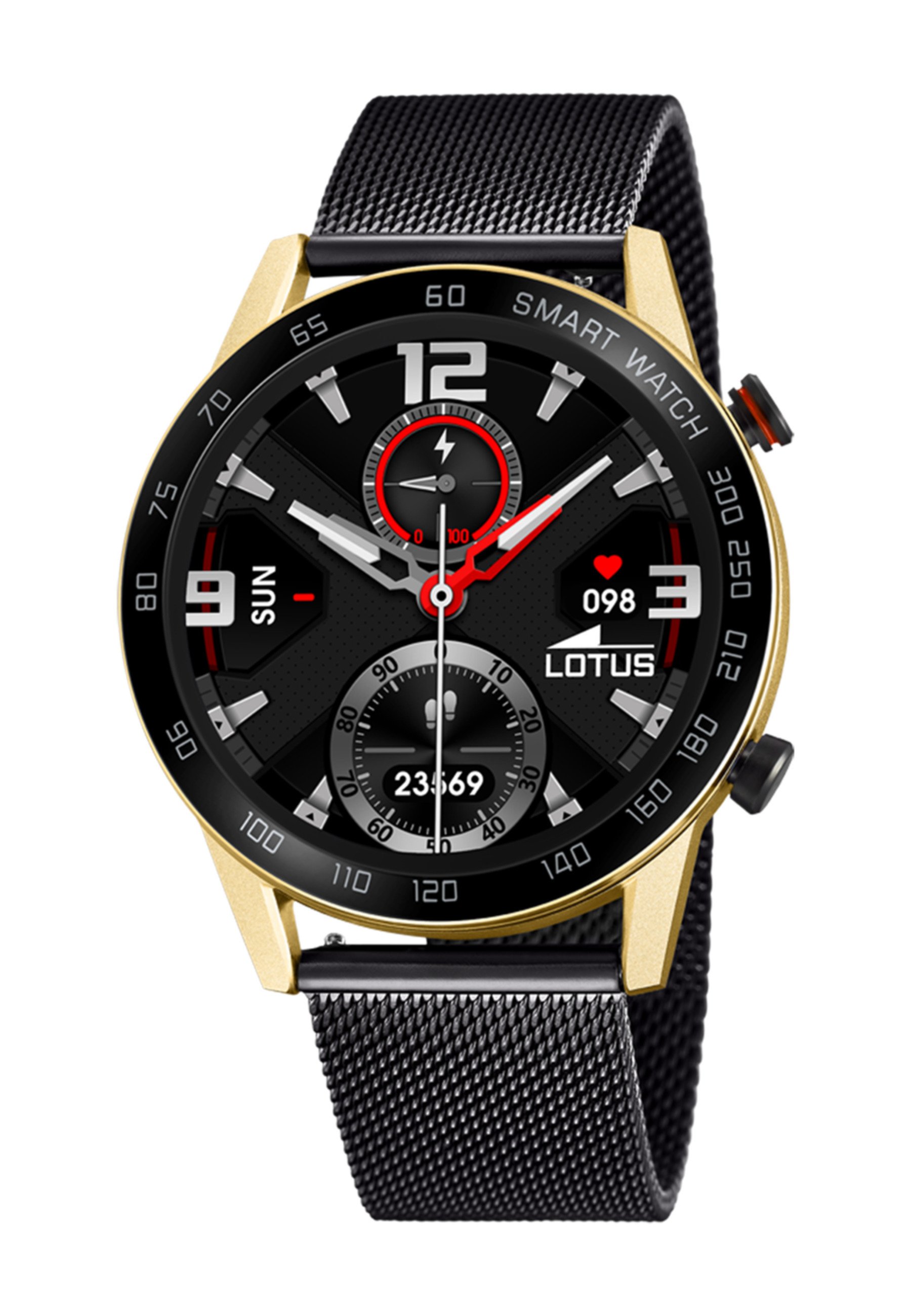 Lotus SMARTIME Smartwatch black and gold coloured/schwarz