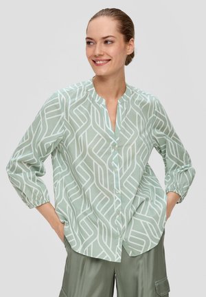 s.Oliver BLACK LABEL, MIT ALL-OVER UND RAFFUNG - Bluse - salbeigrün