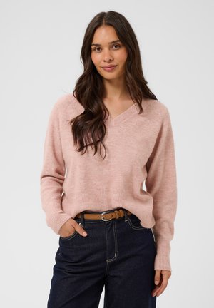 Kaffe, KANIEL V-NECK - Trui - pale mauve melange