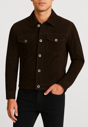 KENT SUÈDE - Leren jas - chocolate brown