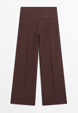 Massimo Dutti, FLARE FIT PANTS WITH STRIPED DETAILS - Broek - brown