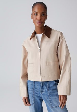 OPUS, BOXY TWILL STRUCTURE - Leichte Jacke - soft oat