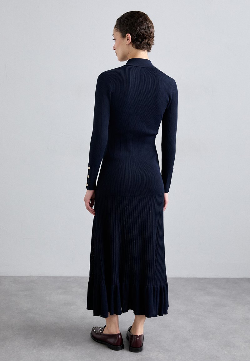 Abito Midi A Linea A Donna – Maglia A Coste, Scollo A Barca, Maniche Lunghe, Elegante E Comodo Per Autunno E Ufficio - 5
