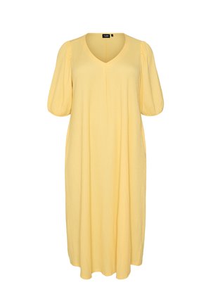 Zizzi, MIDIKLEID MIT V-AUSSCHNITT UND STRUKTUR - Robe en jersey - gelb