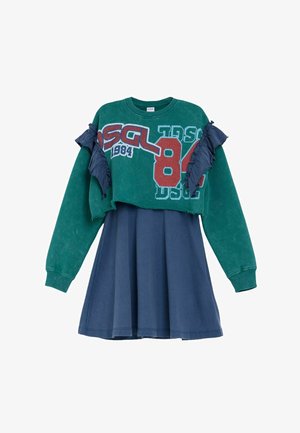 Desigual, 2-IN-1 RUFFLE DRESS SET - Päevakleit - green