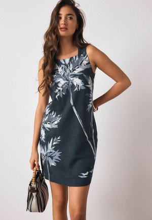 PETITE FIT - SQUARE NECK MINI - Freizeitkleid - navy blue placement floral print