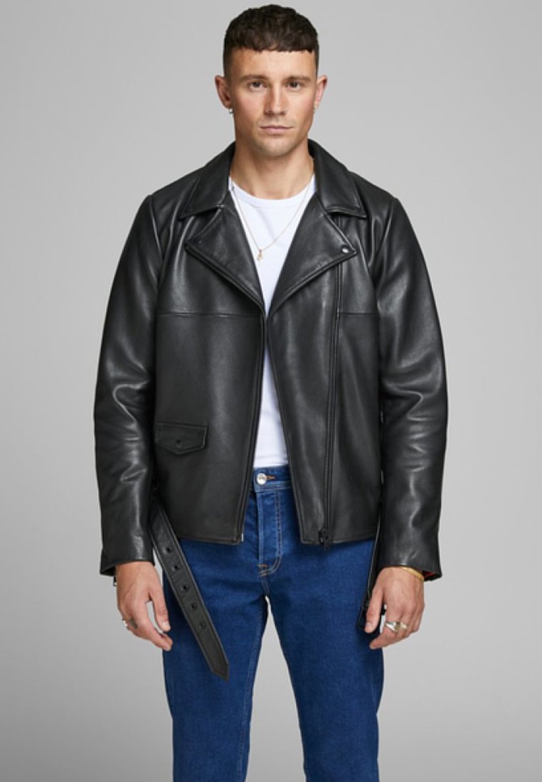 Jack & Jones Veste en cuir - black/noir