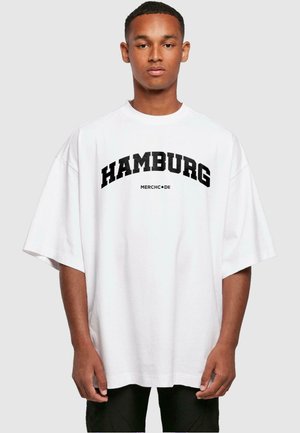 HAMBURG WORDING  HUGE  - T-Shirt print - white