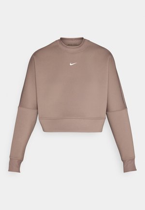 Nike Performance PRIMA CREW TOP - Sweater - mink brown/velvet brown/white