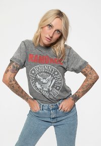 Paradiso Clothing RAMONES PRESIDENTIAL SEAL HEY HO BURNOUT - Print T-shirt - grey