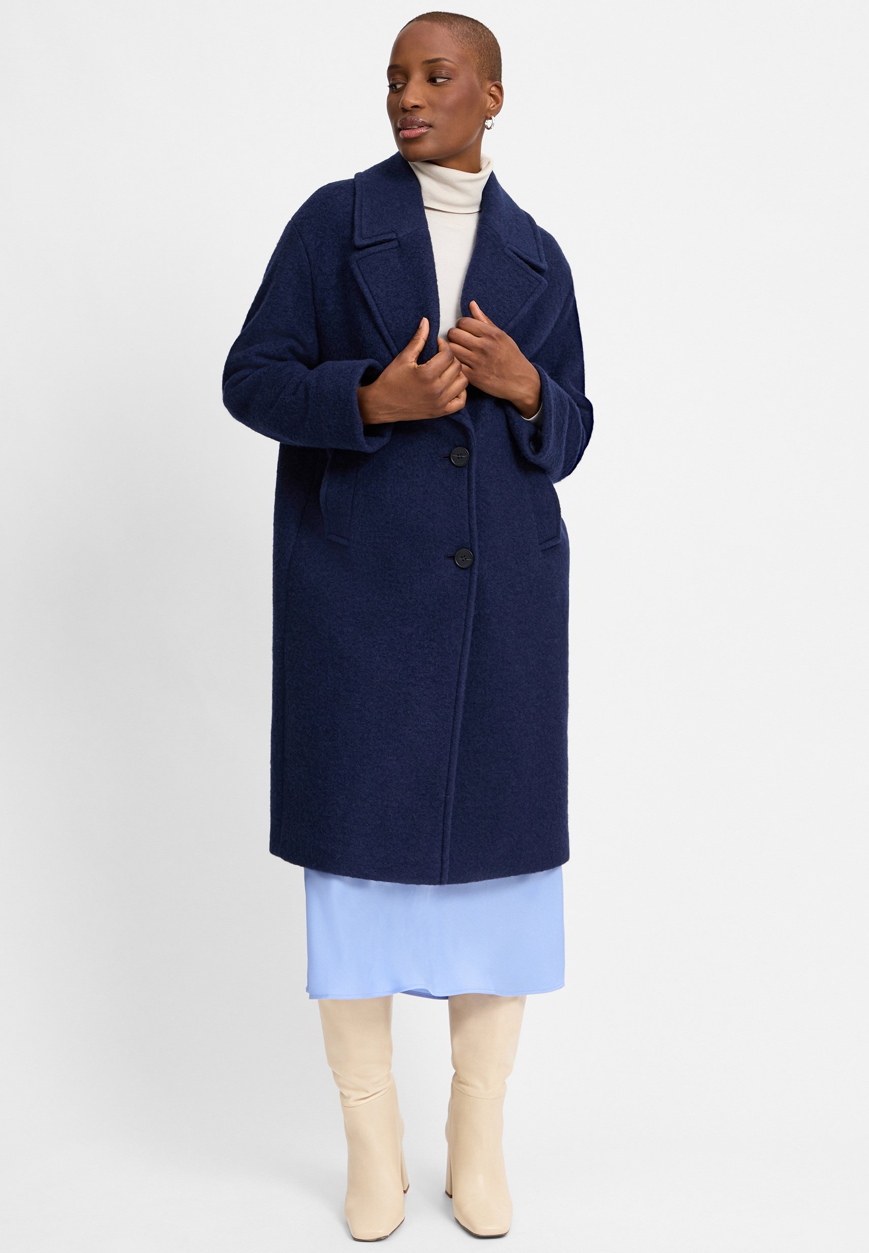 Damenmantel Mantel Cashmere Damen Kaschmir Closed Blauer Mantel - Main Image