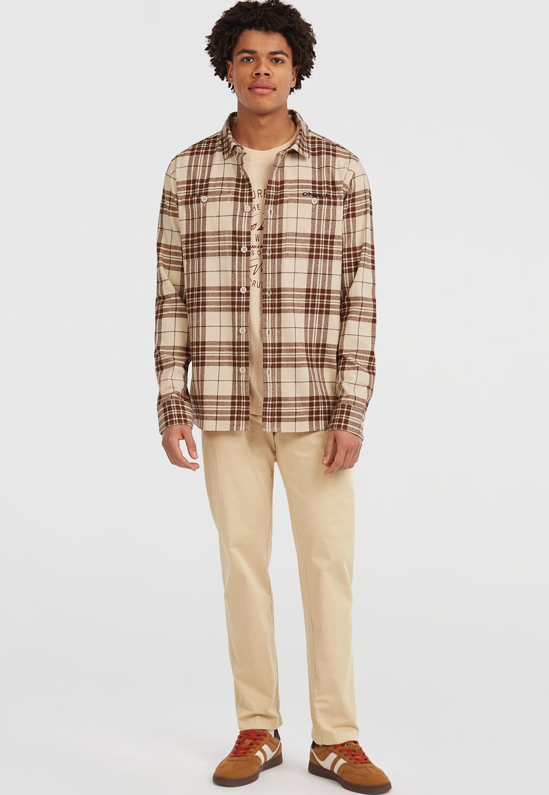 O'Neill MUST-HAVE FLANNEL - Shirt - beige flannel check/beige O'Neill MUST-HAVE FLANNEL - Shirt - beige flannel check/beige