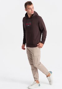 Ombre Jersey con capucha - dark brown