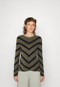 LASCANA ZACKE - Striktrøje - khaki/schwarz
