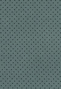 Textilstoff in sanftem Blau-Grün mit einer strukturierten Oberfläche, die gleichmäßig verteilte schwarze Punkte aufweist.