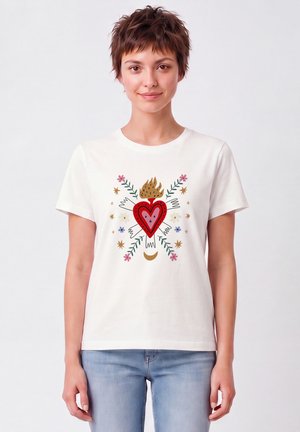 watapparel, LOVE AND FLEX - T-Shirt print - off white