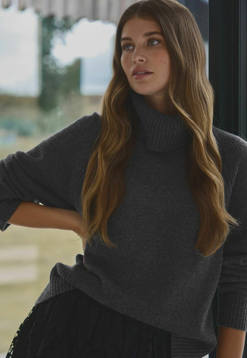 Next HIGH ROLL NECK - Svetrík - grey charcoal