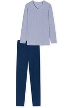 Schiesser Set Pigiama Donna In Cotone Biologico - Camicia Righe Girocollo Morbido - 5