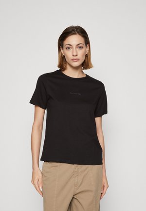 SHORTSLEEVE ROUNDNECK BASIC FIT WITH LOGO - T-shirts - black