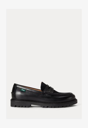 Polo Ralph Lauren, JETT SUEDE-TRIM LEATHER PENNY LOAFER - Chaussons - black