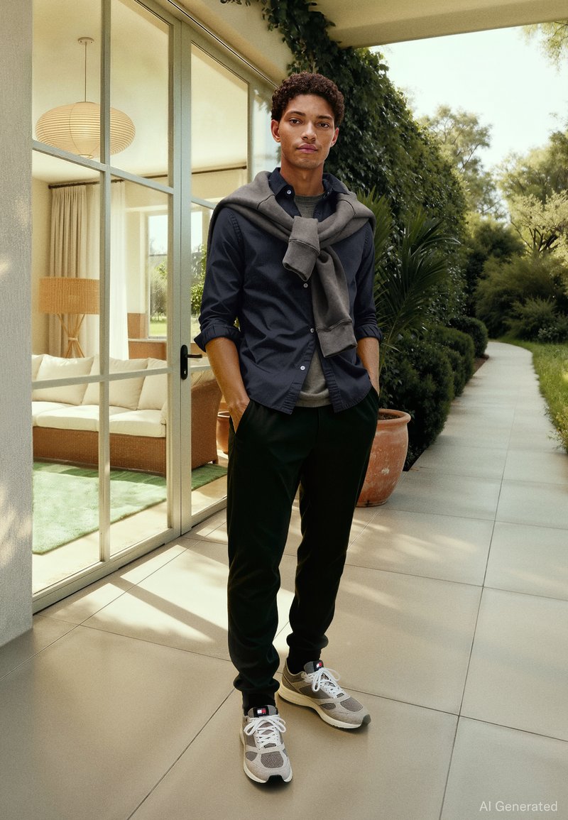 Tommy Jeans ORIGINAL STRETCH SHIRT - Camisa - black