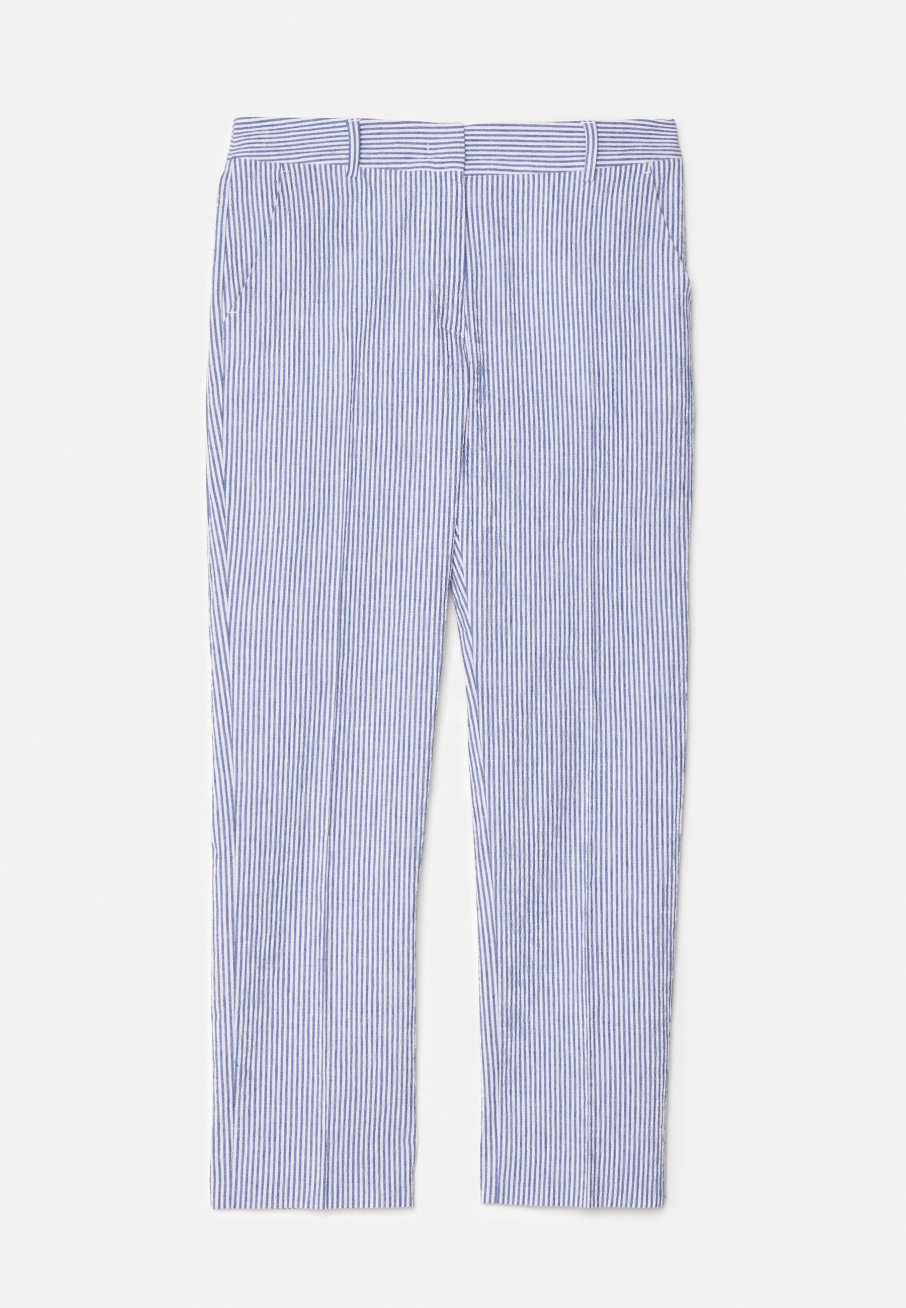 【WEEKEND Max Mara】STARLET トラウザーズ Seersucker fabric trousers, navy | Weekend Max Mara