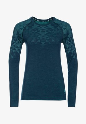 PERFORMANCE WARM BASE LAYER MIT RUNDH - Long sleeved top - blue